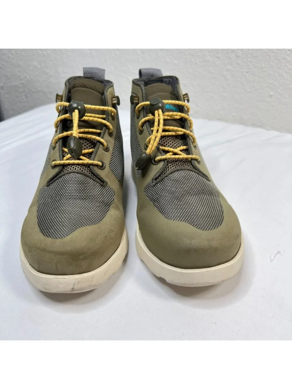 Native Fitzroy Child High Top Sneaker Boot Olive Green water Resist unisex Kids